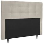 Cabeceira Estofada Cama King 195 Cm Helena Suede Bege