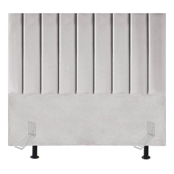 Cabeceira Estofada Cama King 195 Cm Lídia Veludo E Frame Cinz