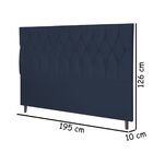 Cabeceira Estofada Cama King 195 Cm Madri Suede Azul Marinho