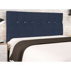 Cabeceira Estofada Cama King 195 Cm Opala Suede Azul Marinho