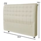 Cabeceira Estofada Cama King 195 Cm Tânia A01 Suede Marfim