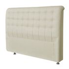 Cabeceira Estofada Cama King 195 Cm Tânia A01 Suede Marfim