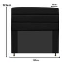 Cabeceira Estofada Cama King 195cm Argentina A01 Suede Preto
