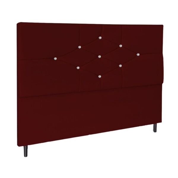 Cabeceira Estofada Cama King 195cm Virgínia Suede Marsala