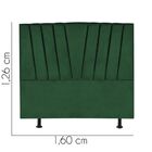 Cabeceira Estofada Cama Queen 160 Cm Bélgica A01 Suede Verde