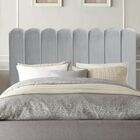 Cabeceira Estofada Cama Queen 160 Cm Maitê Suede Cinza Claro
