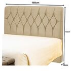 Cabeceira Estofada Cama Queen 160cm Bolívia A01 Suede Marfim