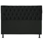 Cabeceira Estofada Cama Solteiro 100 Cm Alicia Suede Preto