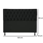 Cabeceira Estofada Cama Solteiro 100 Cm Alicia Suede Preto