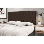 Cabeceira Estofada Cama Solteiro 90 Cm Allana Suede Marrom
