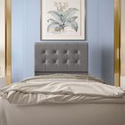 Cabeceira Estofada Cama Solteiro 90 Cm Atenas Suede Cinza