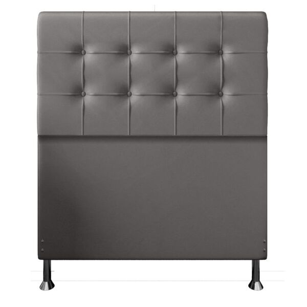 Cabeceira Estofada Cama Solteiro 90 Cm Atenas Suede Cinza