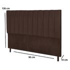 Cabeceira Estofada Cama Solteiro 90 Cm Chiara Suede Marrom