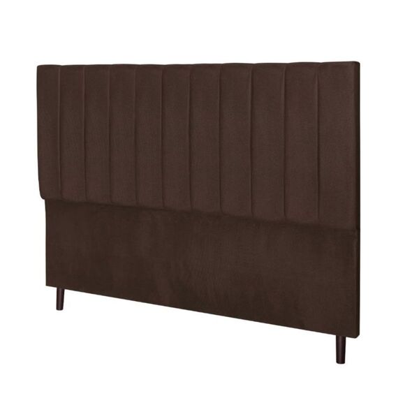 Cabeceira Estofada Cama Solteiro 90 Cm Chiara Suede Marrom