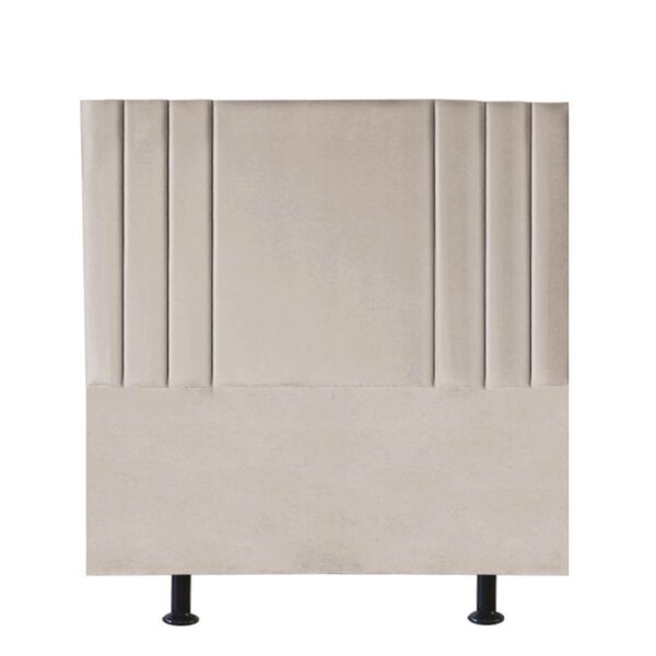 Cabeceira Estofada Cama Solteiro 90 Cm Grécia A01 Suede Bege