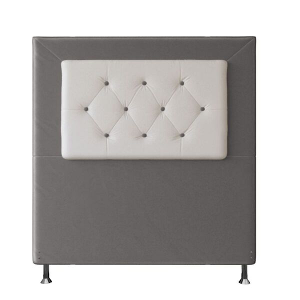 Cabeceira Estofada Cama Solteiro 90 Cm Havana Suede Cinza