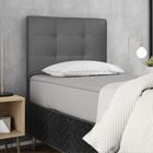 Cabeceira Estofada Cama Solteiro 90 Cm Helena Suede Cinza