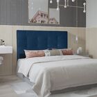 Cabeceira Estofada Cama Solteiro 90 Cm Londres Suede Azul