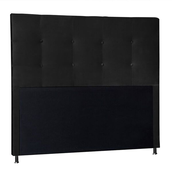 Cabeceira Estofada Cama Solteiro 90 Cm Londres Suede Preto