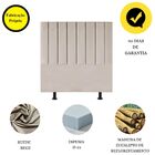 Cabeceira Estofada Cama Solteiro 90 Cm Sophia Carla Suede Bege