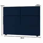 Cabeceira Estofada Cama Solteiro 90cm Bia Suede Azul Marinho