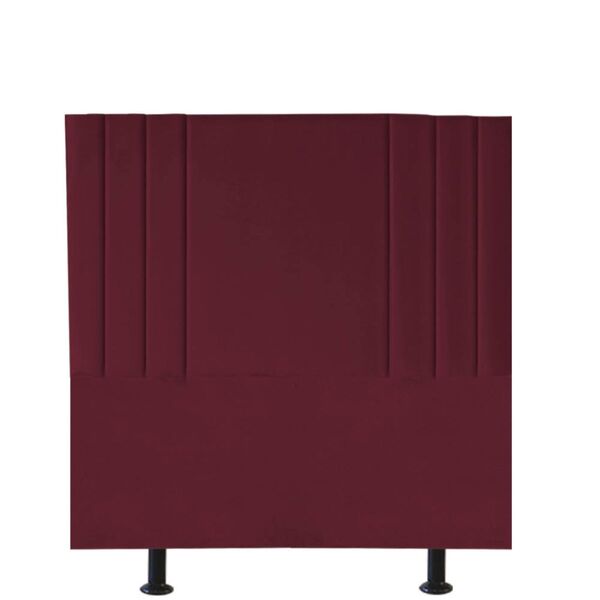 Cabeceira Estofada Cama Solteiro 90cm Grécia A01 Suede Bordô