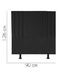 Cabeceira Estofada Cama Solteiro 90cm Grécia A01 Suede Preto