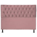Cabeceira Estofada Capitonê Casal 140 Cm Juliete Suede Rosa