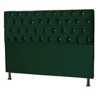 Cabeceira Estofada Capitonê King 195 Cm Juliete Suede Verde