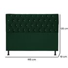 Cabeceira Estofada Capitonê King 195 Cm Pérola Suede Verde