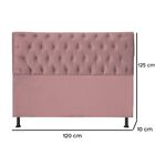 Cabeceira Estofada Capitonê Viúva 120 Cm Alicia Suede Rosa