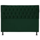 Cabeceira Estofada Capitonê Viúva 120 Cm Alicia Suede Verde