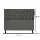 Cabeceira Estofada Capitonê Viúva 120 Cm Jade Suede Cinza