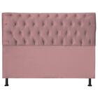 Cabeceira Estofada Capitonê Viúva 120 Cm Jade Suede Rosa