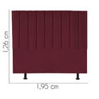 Cabeceira Estofada Carla 195cm King  Suede Bordo - D A Decor