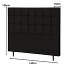 Cabeceira Estofada Casal 140 Cm Espanha Suede Preto