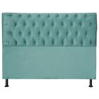 Cabeceira Estofada Casal 140 Cm Jade Suede Azul Tiffany