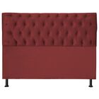 Cabeceira Estofada Casal 140 Cm Jade Suede Vermelho