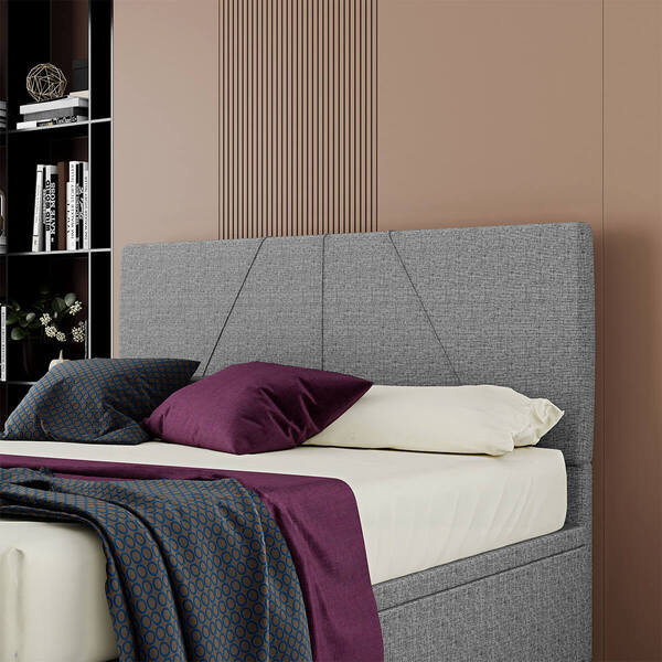 Cabeceira Estofada Casal 140 Cm Júpiter Linho - Skybox - Cinza