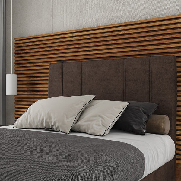 Cabeceira Estofada Casal 140 Cm Venus Veludo - Skybox - Marrom
