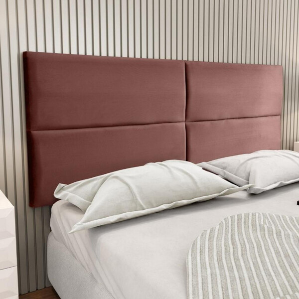 Cabeceira Estofada Casal 140cm Adesiva Suede Turim Dsoll