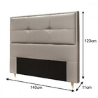 Cabeceira Estofada Casal 140cm Corino Monte Carlo Dobuê