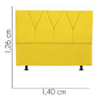 Cabeceira Estofada Casal 140cm Jade Courino Amarelo - D A Dec