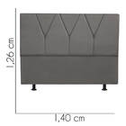Cabeceira Estofada Casal 140cm Jade Suede Cinza Grafitte - D