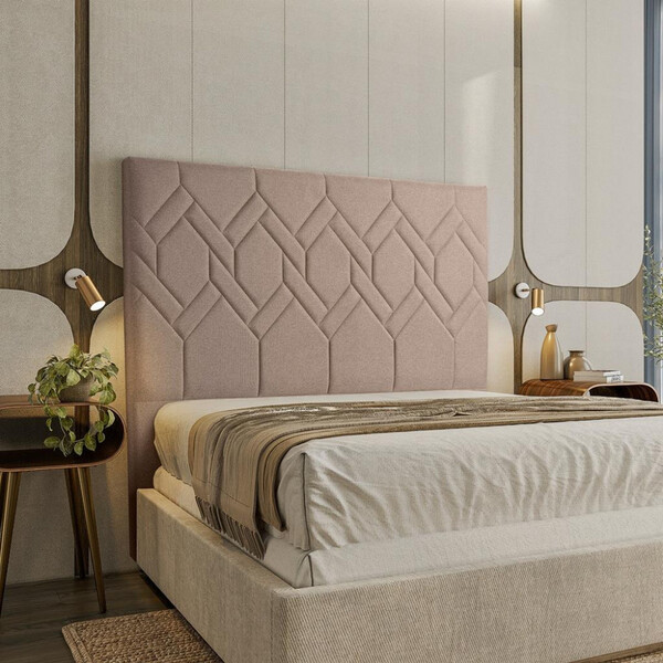 Cabeceira Estofada Casal 140cm Linho Alana Js Móveis