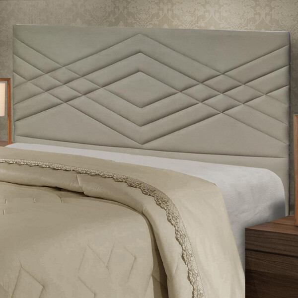 Cabeceira Estofada Casal 140cm Veludo Betina Js Móveis