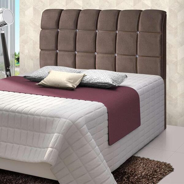 Cabeceira Estofada Casal Box Maily Chocolate Carmolar