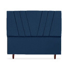 Cabeceira Estofada Casal Carla 140cm suede Com Frames Marinho