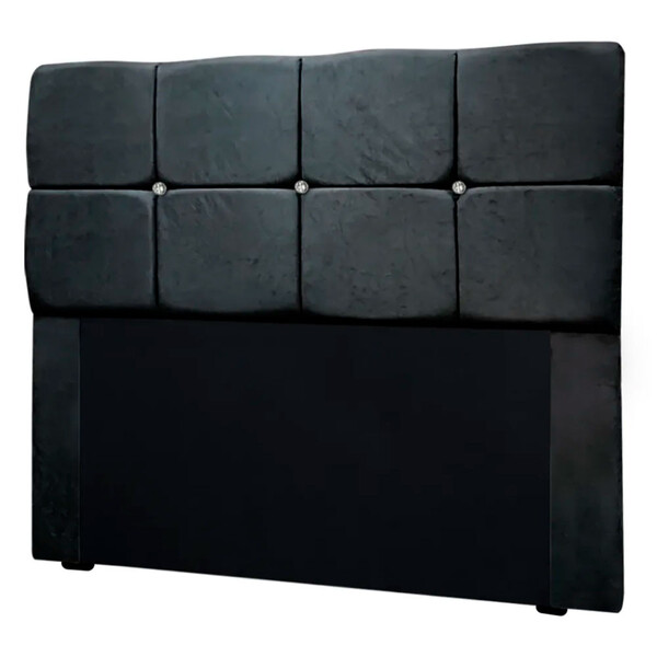 Cabeceira Estofada Casal Com Strass Mila 1,40 Suede Amassado