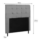 Cabeceira Estofada Casal Luna  Cinza Claro